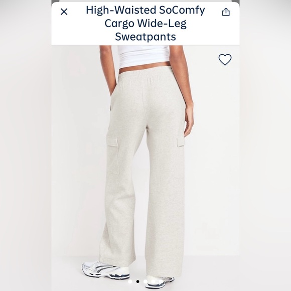 Old Navy Gray Cargo Wide-Leg Sweatpants- Womens Medium tall - Picture 2 of 5